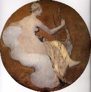 Galland Pierre Victor, Esquisse peinte,la Musique ou Joueuse de lyre